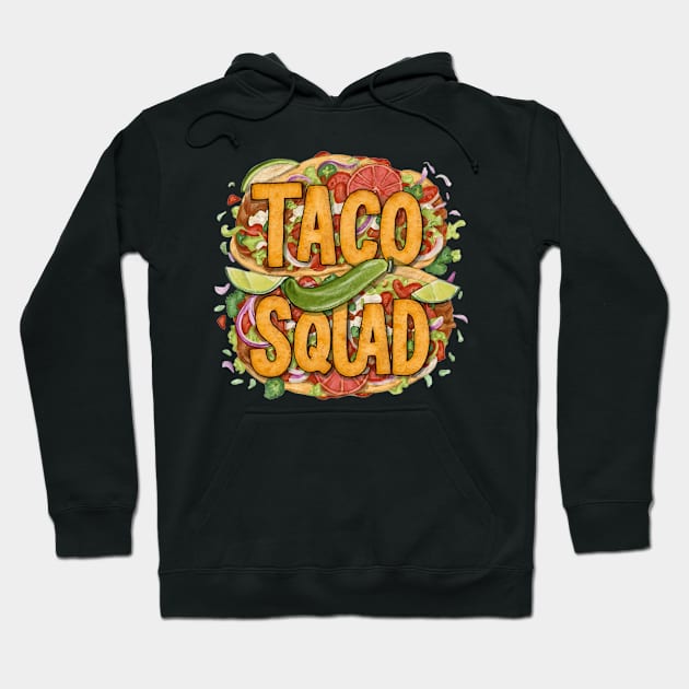 Taco Squad: Flavorful Gathering Hoodie by CreationArt8